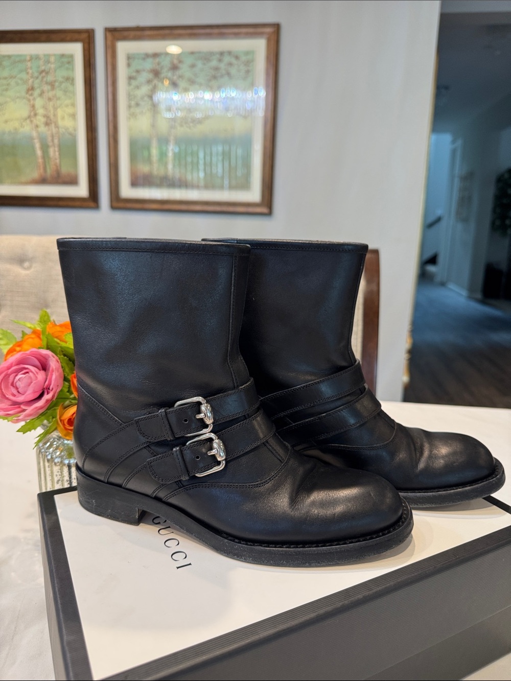 Authentic Gucci  Black Ankle Boots